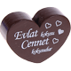 motif bead, heart-shaped – "Evlat kokusu Cennet kokusudur" : brown